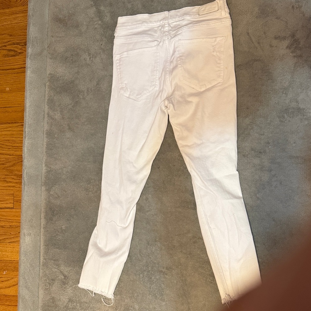 Express White Ripped Skinny Jeans - Picture 3 of 3